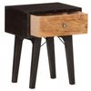 Mesita De Noche De Madera Maciza Reciclada 40x30x50 Cm Negro