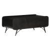 Mesa De Centro Madera Maciza De Mango 100x50x40 Cm Negro