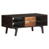 Mesa De Centro De Madera Maciza Reciclada 100x50x45 Cm Negro