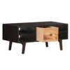 Mesa De Centro De Madera Maciza Reciclada 100x50x45 Cm Negro