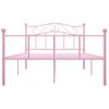 Estructura De Cama De Metal Rosa 160x200 Cm