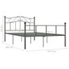 Estructura De Cama De Metal Gris 160x200 Cm