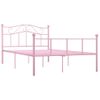 Estructura De Cama De Metal Rosa 140x200 Cm