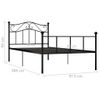 Estructura De Cama De Metal Negro 90x200 Cm