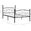 Estructura De Cama Con Somier Metal Negro 90x200 Cm