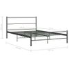 Estructura De Cama De Metal Gris 160x200 Cm