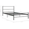 Estructura De Cama De Metal Gris 90x200 Cm