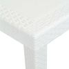 Mesa De Jardín Plástico Aspecto De Ratán Blanco 150x90x72 Cm