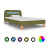 Estructura De Cama Con Led Tela Verde 90x200 Cm