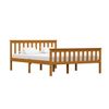 Estructura De Cama Madera Maciza Pino Marrón Miel 140x200 Cm