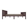 Estructura De Cama Madera Maciza Pino Marrón Oscuro 160x200 Cm