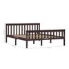 Estructura De Cama Madera Maciza Pino Marrón Oscuro 160x200 Cm