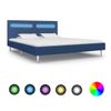 Estructura De Cama Con Led Tela Azul 180x200 Cm