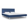 Estructura De Cama Con Led Tela Azul 180x200 Cm