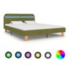 Estructura De Cama Con Led Tela Verde 180x200 Cm