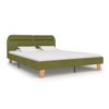 Estructura De Cama Con Led Tela Verde 160x200 Cm