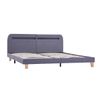 Estructura De Cama Con Led Tela Gris Claro 160x200 Cm