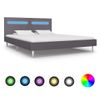 Estructura De Cama Con Led Tela Gris 180x200 Cm