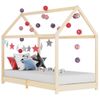 Estructura De Cama Infantil De Madera Maciza De Pino 90x200 Cm Marrón