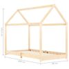 Estructura De Cama Infantil De Madera Maciza De Pino 90x200 Cm Marrón