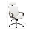 Silla Oficina Con Reposacabezas Cuero Sintético Madera Blanco