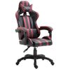 Silla De Gaming De Cuero Sintético Color Vino Tinto Rojo