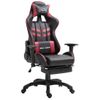 Silla Gaming Con Reposapiés Cuero Sintético Color Vino Tinto Rojo