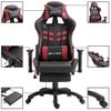 Silla Gaming Con Reposapiés Cuero Sintético Color Vino Tinto Rojo