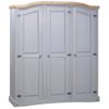 Armario Madera De Pino Mexicano Estilo Corona Gris 3 Puertas