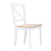 Sillas Comedor 2 Uds Madera Maciza Caucho Blanco Y Madera Claro