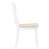 Sillas Comedor 2 Uds Madera Maciza Caucho Blanco Y Madera Claro