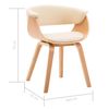 Silla De Comedor De Madera Curvada Y Cuero Sintético Crema