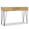 Mesa Consola 120x35x76 Cm Madera De Teca Maciza Marrón