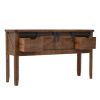 Mesa Consola De Madera De Abeto Maciza Marrón 131x35,5x75 Cm