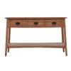 Mesa Consola De Madera De Abeto Maciza Marrón 126x40x77,5 Cm