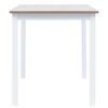 Mesa De Comedor De Madera De Caucho Blanco Marrón 114x71x75 Cm