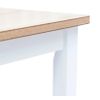 Mesa De Comedor De Madera De Caucho Blanco Marrón 114x71x75 Cm