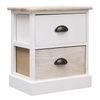 Mesitas Noche 2 Uds Madera Paulownia Blanco Natural 38x28x45cm