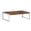 Mesa De Centro De Madera Maciza Reciclada 120x60x35 Cm Multicolor