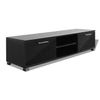 Mueble De Tv Negro Brillo 120x40,5x35 Cm