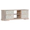 Mueble De Tv De Madera Maciza De Acacia 120x30x40 Cm Blanco