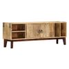 Mueble Para Tv De Madera Maciza De Mango Rugosa 130x30x46 Cm Marrón