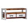 Mueble Para Tv De Madera Maciza Reciclada 90x30x40 Cm Multicolor