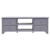 Mueble Para Tv Madera De Paulownia Gris 115x30x40 Cm