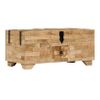 Mesa De Centro De Madera De Mango Maciza 80x40x35 Cm Marrón