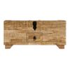 Mesa De Centro De Madera De Mango Maciza 80x40x35 Cm Marrón