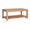 Mesa De Centro De Madera Maciza De Teca 100x50x40 Cm Marrón