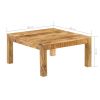 Mesa De Centro De Madera De Mango Maciza 80x80x40 Cm Marrón