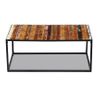 Mesa De Centro Madera Maciza Reciclada 100x60x40 Cm Multicolor