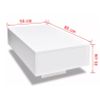 Mesa De Centro Rectangular Blanco Con Brillo